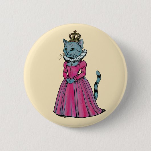 Tudor Cat Queen Mouser History buff Button (Vorderseite)