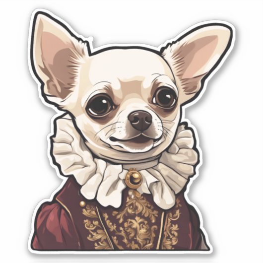 Tudor Chihuahua Aufkleber (Vorderseite)