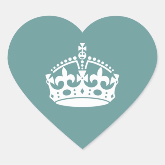 Tudor Crown Wedding Herz-Aufkleber (Vorderseite)