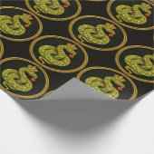 Tudor-Elizabethan-Schlangendesign mit Rubinen bese Geschenkpapier (Ecke)