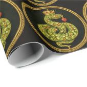 Tudor-Elizabethan-Schlangendesign mit Rubinen bese Geschenkpapier (Rolleneckpunkt)