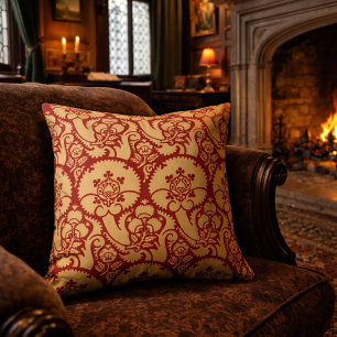 Tudor-Epoche Floral Brokatdruckmuster Kissen