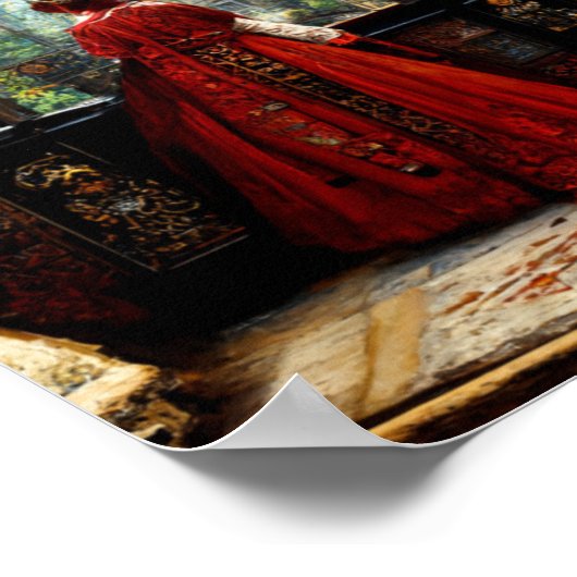 Tudor-Frau in Krimsonenbraun Poster (Ecke)