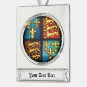 Tudor Haus-königliches Wappen Buntglas Banner-Ornament Silber (Links)