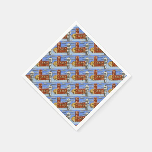 Tudor House in Exeter Serviette (Ecke)