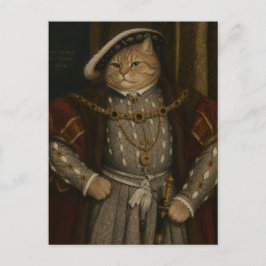 Tudor-Katzenkönig-Porträt – Henry VIII. Katzenrena Postkarte