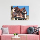 Tudor oak frame Gebäude, Edinburgh, Schottland Leinwanddruck (Insitu (Wohnzimmer))