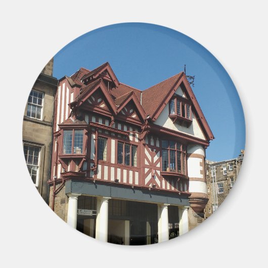 Tudor oak frame Gebäude, Edinburgh, Schottland Magnet (Vorne)