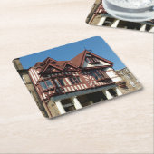 Tudor oak frame Gebäude, Edinburgh, Schottland Rechteckiger Pappuntersetzer (angewinkelt)