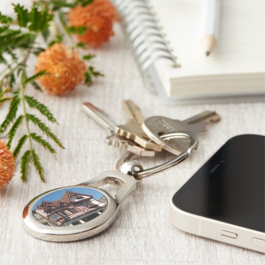Tudor oak frame Gebäude, Edinburgh, Schottland Schlüsselanhänger (Seite)