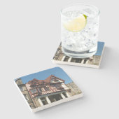 Tudor oak frame Gebäude, Edinburgh, Schottland Steinuntersetzer (Seitenansicht)