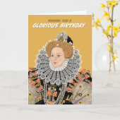 Tudor Queen Elizabeth I Glorious Birthday Karte (Gelbe Blume)