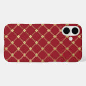 Tudor Red und Gold Diagonal Muster Case-Mate iPhone Hülle (Rückseite (Horizontal))