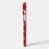 Tudor Red und Gold Diagonal Muster Case-Mate iPhone Hülle (Rückseite / Links)