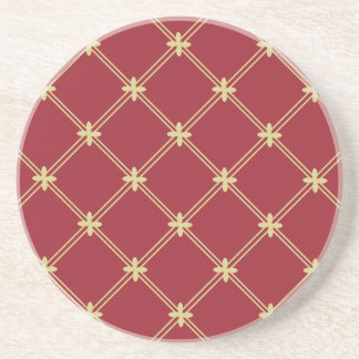 Tudor Red und Gold Muster Sandstein Untersetzer