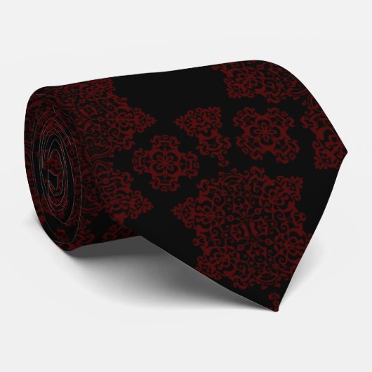 Tudor-Rose-Damask (Rot) Krawatte (Gerollt)