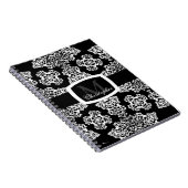 Tudor Rose Damask (weiß) (Monogramm) Notizblock (Rechte Seite)