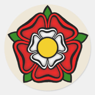 Tudor Rose England, Emblem der Royalty Runder Aufkleber