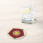 Tudor Rose England, Emblem der Royalty Runder Pappuntersetzer (Vor Ort)