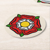 Tudor Rose England, Emblem der Royalty Runder Pappuntersetzer (Angewinkelt)