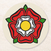Tudor Rose England, Emblem der Royalty Runder Pappuntersetzer (Vorderseite)