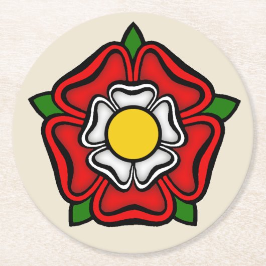 Tudor Rose England, Emblem der Royalty Runder Pappuntersetzer (Vorderseite)