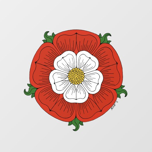 Tudor Rose Fensteraufkleber (Blatt)