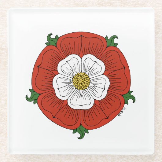 Tudor Rose Glasuntersetzer (Vorderseite)
