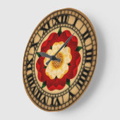 Tudor Rose Große Wanduhr (Winkel)
