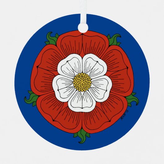 Tudor Rose Ornament Aus Metall (Vorderseite)