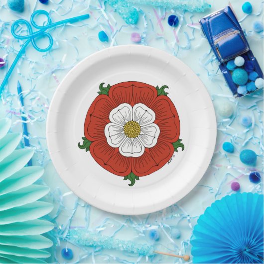 Tudor Rose Pappteller (Party)