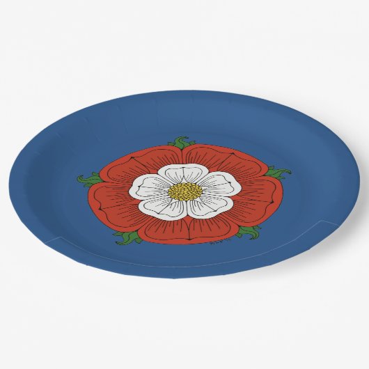 Tudor Rose Pappteller (Schrägansicht)