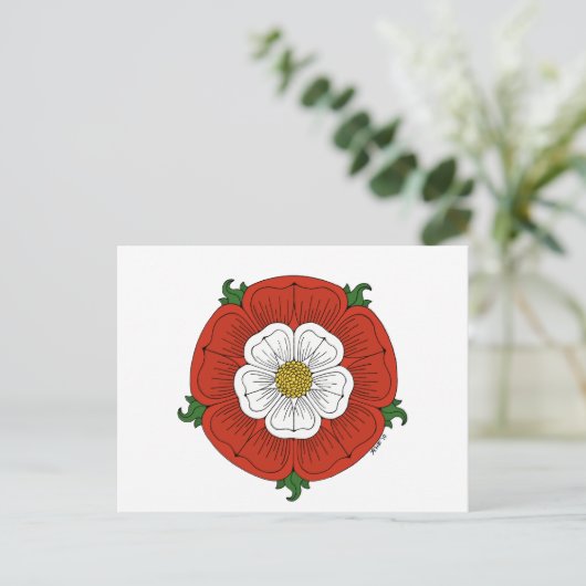 Tudor Rose Postkarte (Stehend Vorderseite)