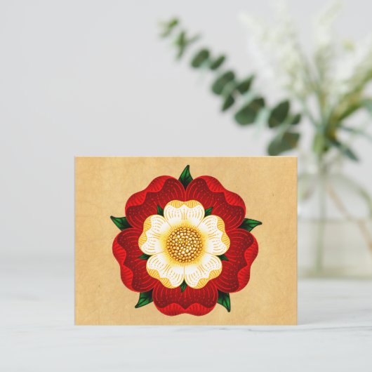 Tudor Rose Postkarte (Stehend Vorderseite)