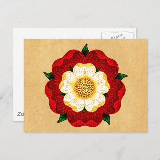 Tudor Rose Postkarte (Vorne/Hinten)