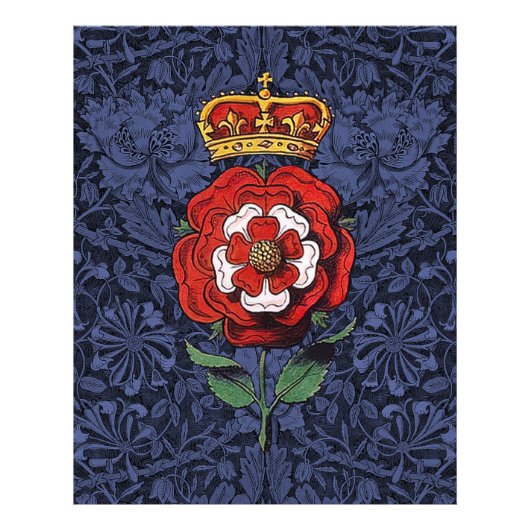 Tudor Rose Rot und Weiß Fotodruck (Vorne)
