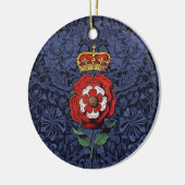 Tudor Rose Rot und Weiß Keramik Ornament (Links)
