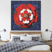 Tudor Rose Rot und Weiß Leinwanddruck (Insitu (Schlafzimmer))