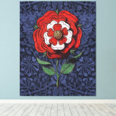 Tudor Rose Rot und Weiß Leinwanddruck (Insitu (Holzboden))