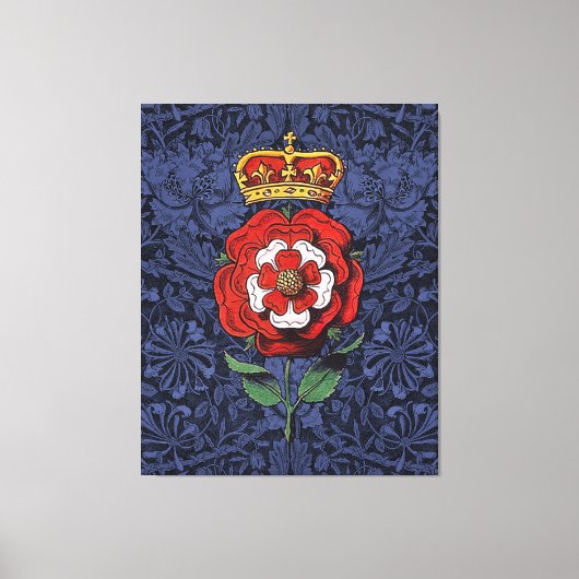 Tudor Rose Rot und Weiß Leinwanddruck (Vorderseite)