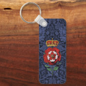 Tudor Rose Rot und Weiß Schlüsselanhänger (Vorderseite)