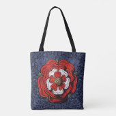 Tudor Rose Rot und Weiß Tasche (Rückseite)