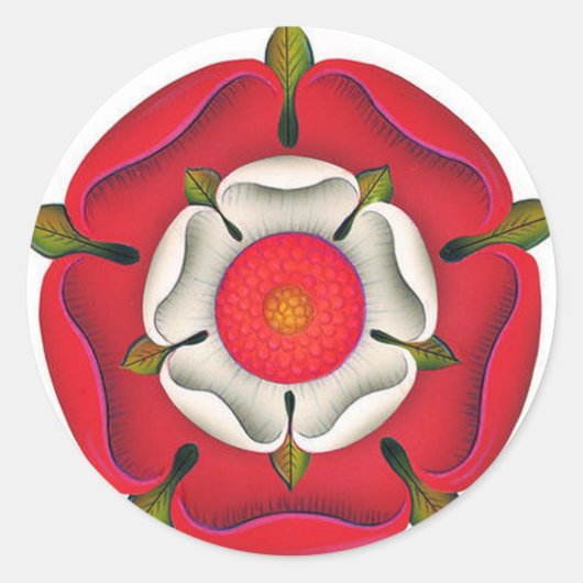 Tudor Rose Runder Aufkleber (Vorderseite)