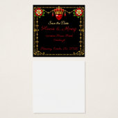Tudor-Rose Save-the-Date-Krone Herz  (Vorne & Hinten)