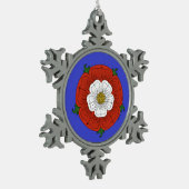 Tudor Rose Schneeflocken Zinn-Ornament (Links)