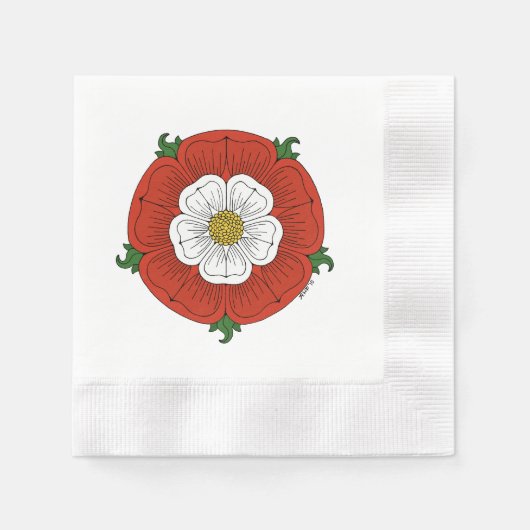 Tudor Rose Serviette (Vorderseite)