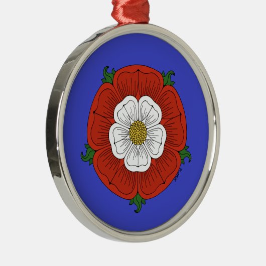 Tudor Rose Silbernes Ornament (Rechts)