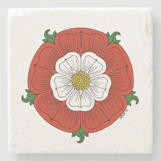 Tudor Rose Steinuntersetzer (Vorderseite)
