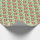 Tudor Rose und Blätter Geschenkpapier (Ecke)
