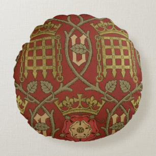 "Tudor Rose", Wiedergabetapete entwarf durch S Rundes Kissen